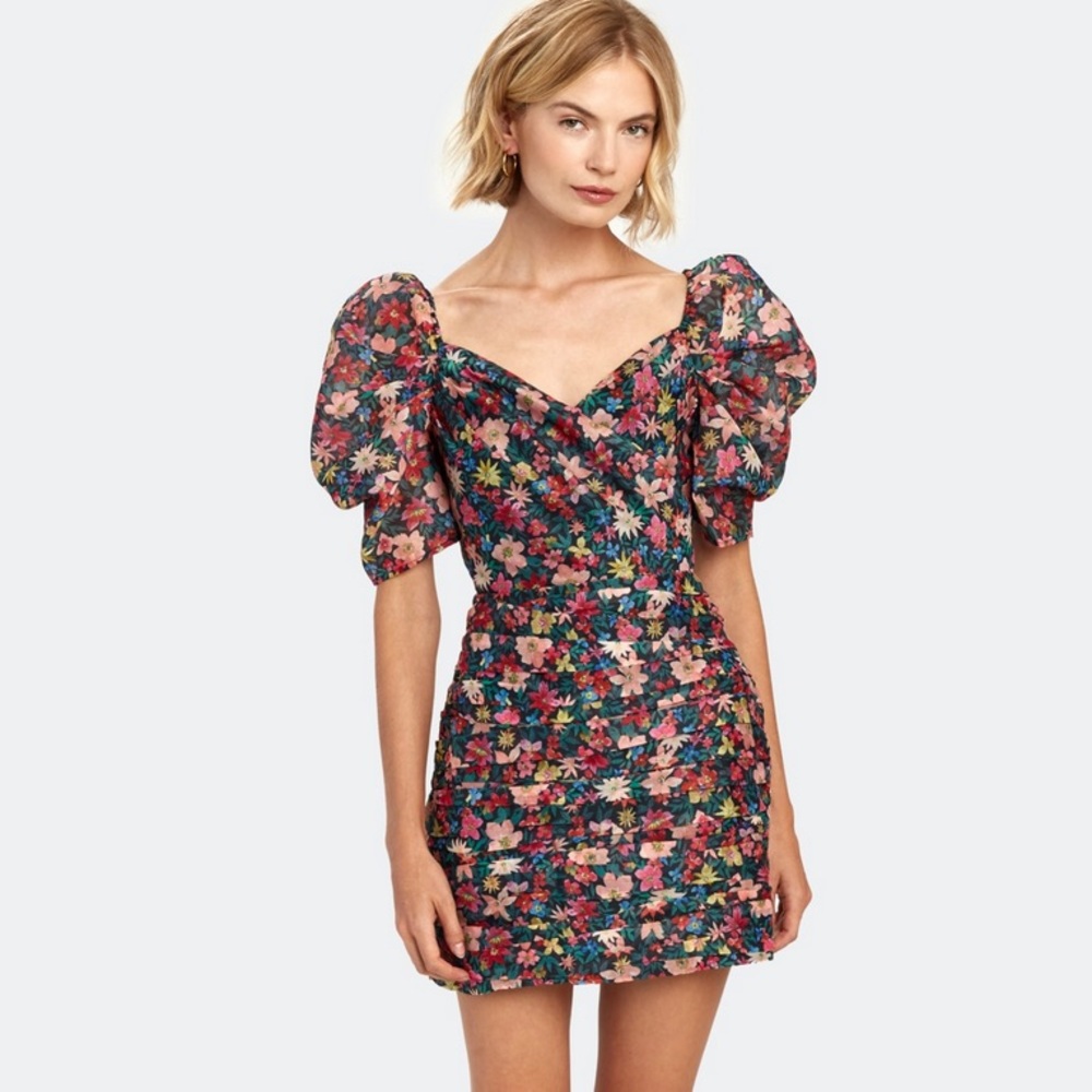 Balloon Sleeve Mini Dress